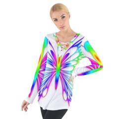 Rainbow Butterfly Tie Up Tee by amazinganimals