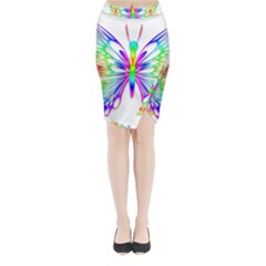 Rainbow Butterfly Midi Wrap Pencil Skirt by amazinganimals