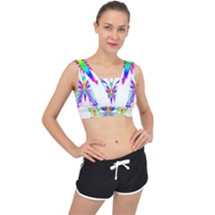 Rainbow Butterfly V-back Sports Bra by amazinganimals