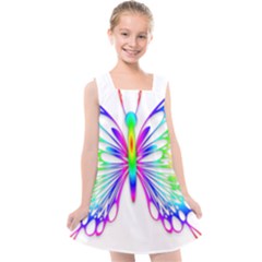 Rainbow Butterfly Kids  Cross Back Dress