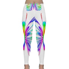 Rainbow Butterfly Lightweight Velour Classic Yoga Leggings by amazinganimals