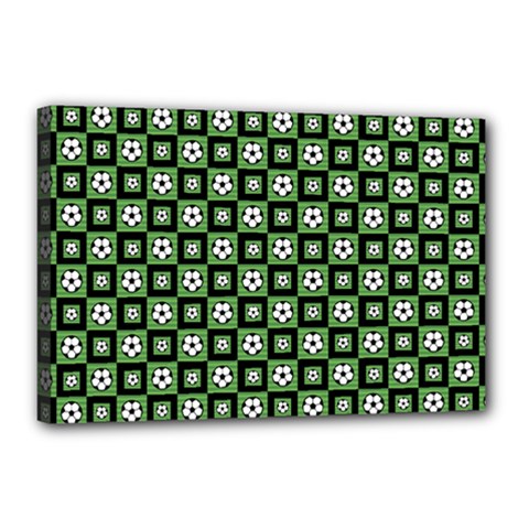 Soccer Ball Pattern Canvas 18  X 12  (stretched) by dflcprints