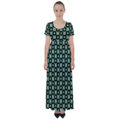 Soccer Ball Pattern High Waist Short Sleeve Maxi Dress by dflcprints