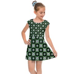 Soccer Ball Pattern Kids Cap Sleeve Dress by dflcprints