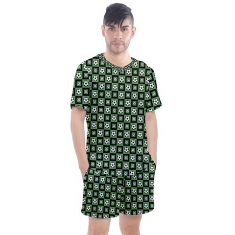 Soccer Ball Pattern Men s Mesh Tee And Shorts Set by dflcprints