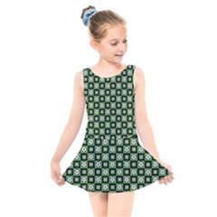 Soccer Ball Pattern Kids  Skater Dress Swimsuit