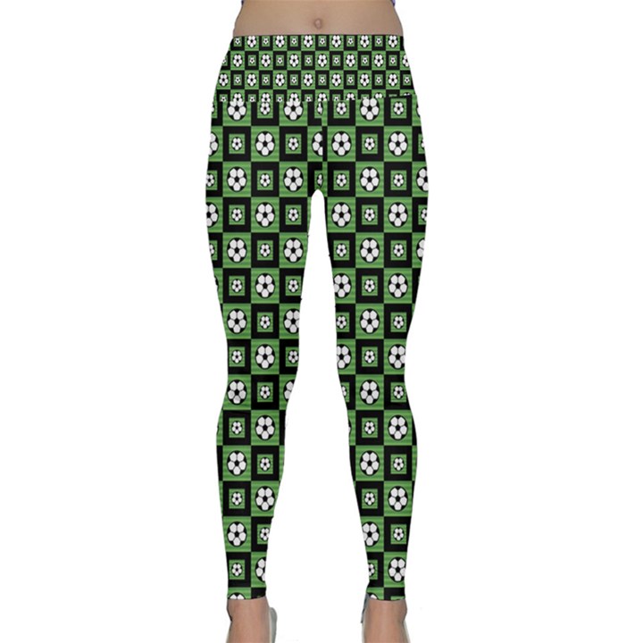 Soccer Ball Pattern Lightweight Velour Classic Yoga Leggings