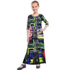 Between Two Moons 1 Kids  Quarter Sleeve Maxi Dress