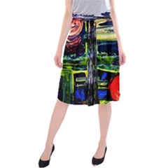 Between Two Moons 1 Midi Beach Skirt by bestdesignintheworld