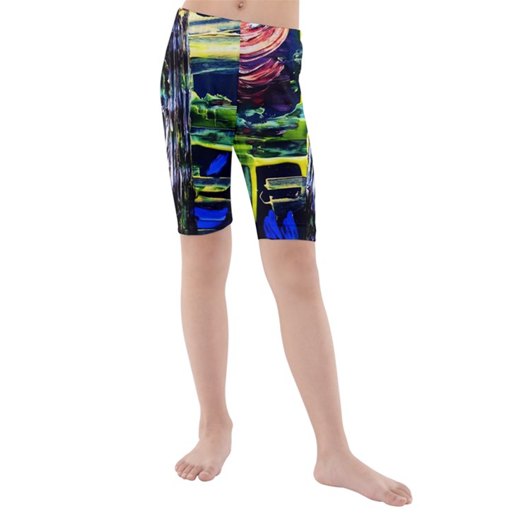 Between Two Moons 1 Kids  Mid Length Swim Shorts