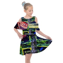 Between Two Moons 1 Kids  Shoulder Cutout Chiffon Dress by bestdesignintheworld