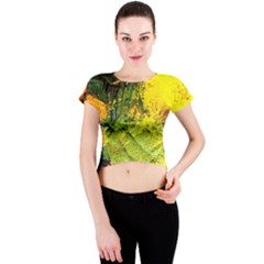 Yellow Chik 5 Crew Neck Crop Top by bestdesignintheworld