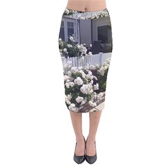 Easter 8 Velvet Midi Pencil Skirt