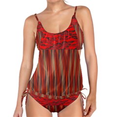 Stretched Velvet With Blurred Lines Design By Flipstylez Designs Tankini Set by flipstylezfashionsLLC