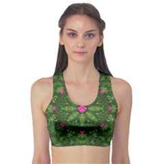 The Most Sacred Lotus Pond  With Bloom    Mandala Sports Bra