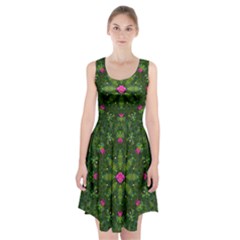 The Most Sacred Lotus Pond  With Bloom    Mandala Racerback Midi Dress by pepitasart