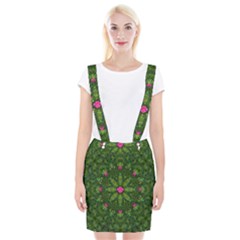 The Most Sacred Lotus Pond  With Bloom    Mandala Braces Suspender Skirt by pepitasart