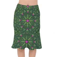 The Most Sacred Lotus Pond  With Bloom    Mandala Mermaid Skirt by pepitasart