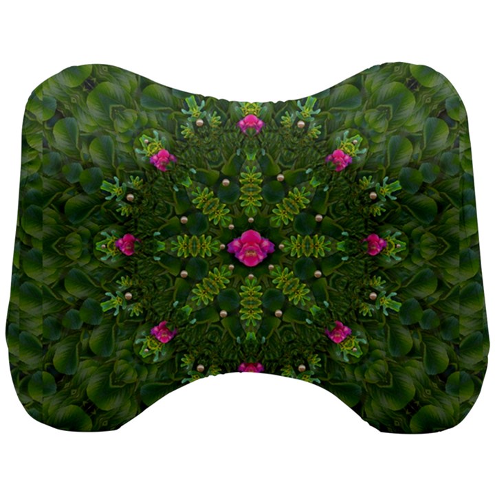 The Most Sacred Lotus Pond  With Bloom    Mandala Head Support Cushion