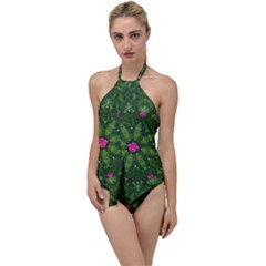 The Most Sacred Lotus Pond  With Bloom    Mandala Go With The Flow One Piece Swimsuit by pepitasart