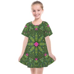 The Most Sacred Lotus Pond  With Bloom    Mandala Kids  Smock Dress by pepitasart