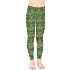 The Most Sacred Lotus Pond With Fantasy Bloom Kids  Legging by pepitasart