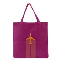 Airplane Jet Yellow Flying Wings Grocery Tote Bag by Nexatart