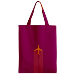 Airplane Jet Yellow Flying Wings Zipper Classic Tote Bag by Nexatart