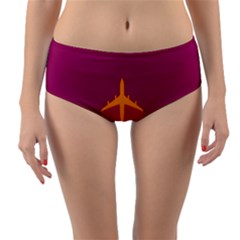 Airplane Jet Yellow Flying Wings Reversible Mid-waist Bikini Bottoms by Nexatart