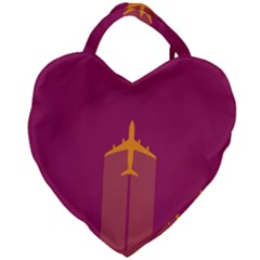 Airplane Jet Yellow Flying Wings Giant Heart Shaped Tote by Nexatart