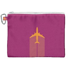 Airplane Jet Yellow Flying Wings Canvas Cosmetic Bag (xxl) by Nexatart