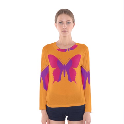 Butterfly Wings Insect Nature Women s Long Sleeve Tee by Nexatart