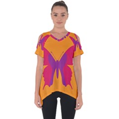 Butterfly Wings Insect Nature Cut Out Side Drop Tee by Nexatart