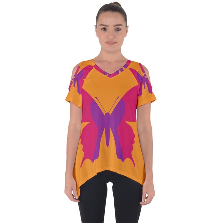 Butterfly Wings Insect Nature Cut Out Side Drop Tee