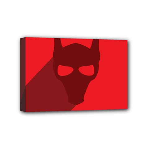 Skull Alien Species Red Character Mini Canvas 6  X 4  (stretched) by Nexatart