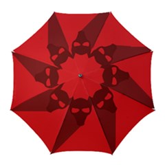 Skull Alien Species Red Character Golf Umbrellas by Nexatart