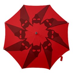 Skull Alien Species Red Character Hook Handle Umbrellas (medium) by Nexatart