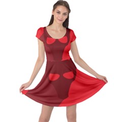 Skull Alien Species Red Character Cap Sleeve Dress by Nexatart