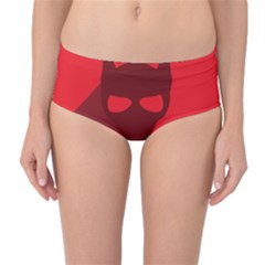 Skull Alien Species Red Character Mid-waist Bikini Bottoms by Nexatart