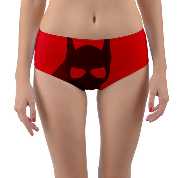 Skull Alien Species Red Character Reversible Mid-Waist Bikini Bottoms