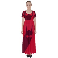 Skull Alien Species Red Character High Waist Short Sleeve Maxi Dress by Nexatart