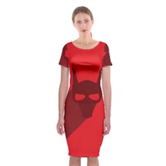 Skull Alien Species Red Character Classic Short Sleeve Midi Dress by Nexatart