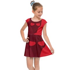 Skull Alien Species Red Character Kids Cap Sleeve Dress by Nexatart