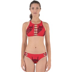 Skull Alien Species Red Character Perfectly Cut Out Bikini Set by Nexatart