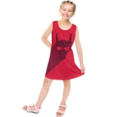 Skull Alien Species Red Character Kids  Tunic Dress by Nexatart