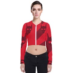 Skull Alien Species Red Character Zip Up Bomber Jacket by Nexatart