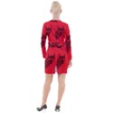 Skull Alien Species Red Character Button Long Sleeve Dress View2