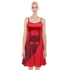 Skull Alien Species Red Character Spaghetti Strap Velvet Dress by Nexatart