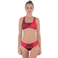 Skull Alien Species Red Character Criss Cross Bikini Set by Nexatart