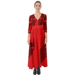 Skull Alien Species Red Character Button Up Boho Maxi Dress by Nexatart